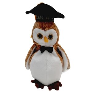 🍒4 for $20🍒 TY Beanie Babies 2000 Graduation Owl Wisest Plush Soft Kids Toy
